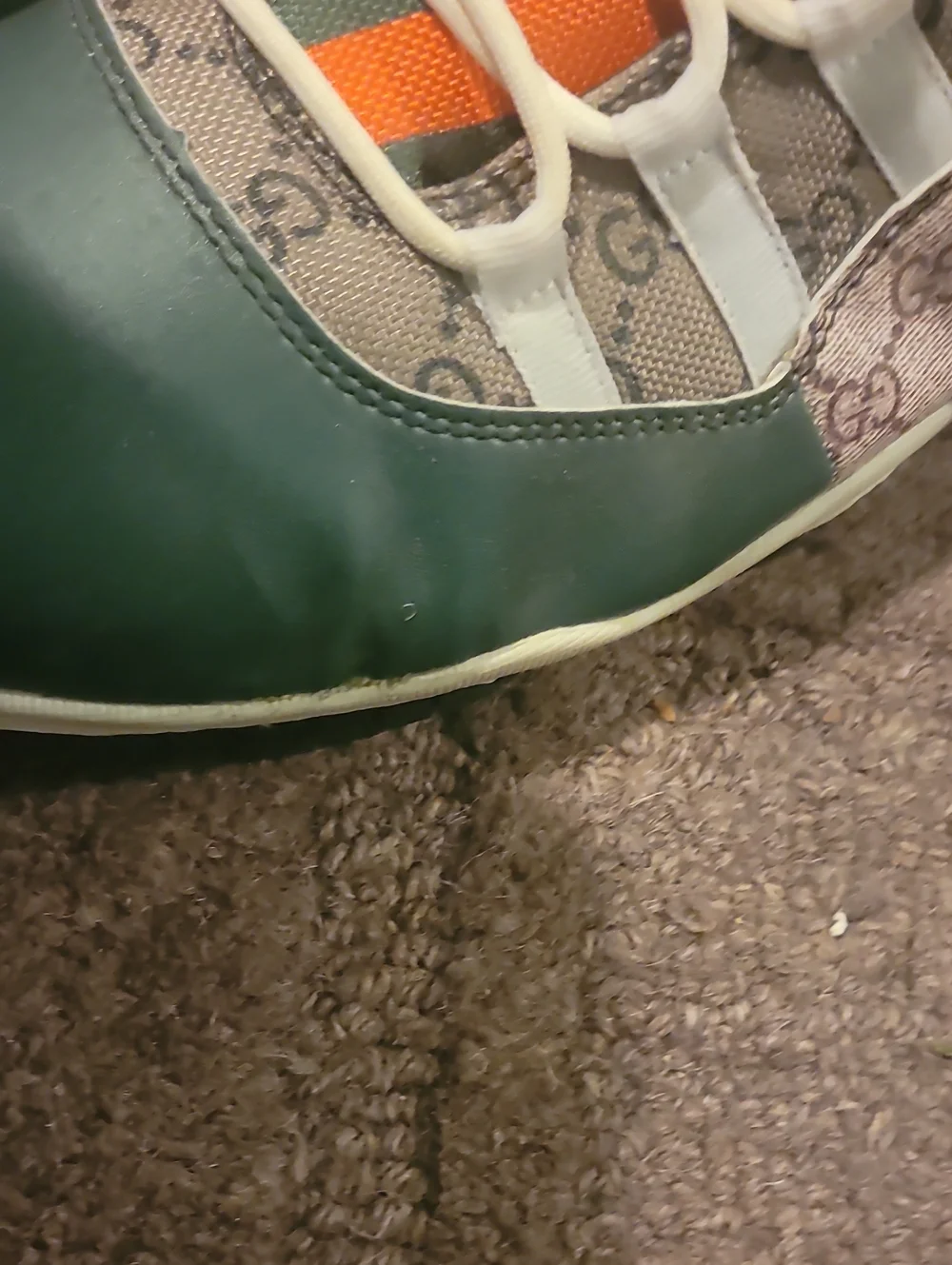 Mens Green and Brown Designer-Gucci Jordan Sneakers